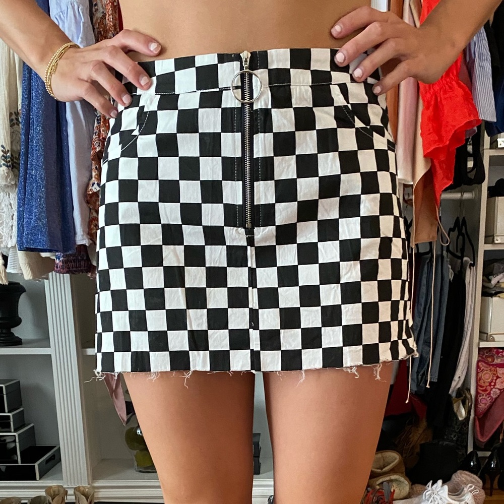 Black and white race car skirt! Size Medium